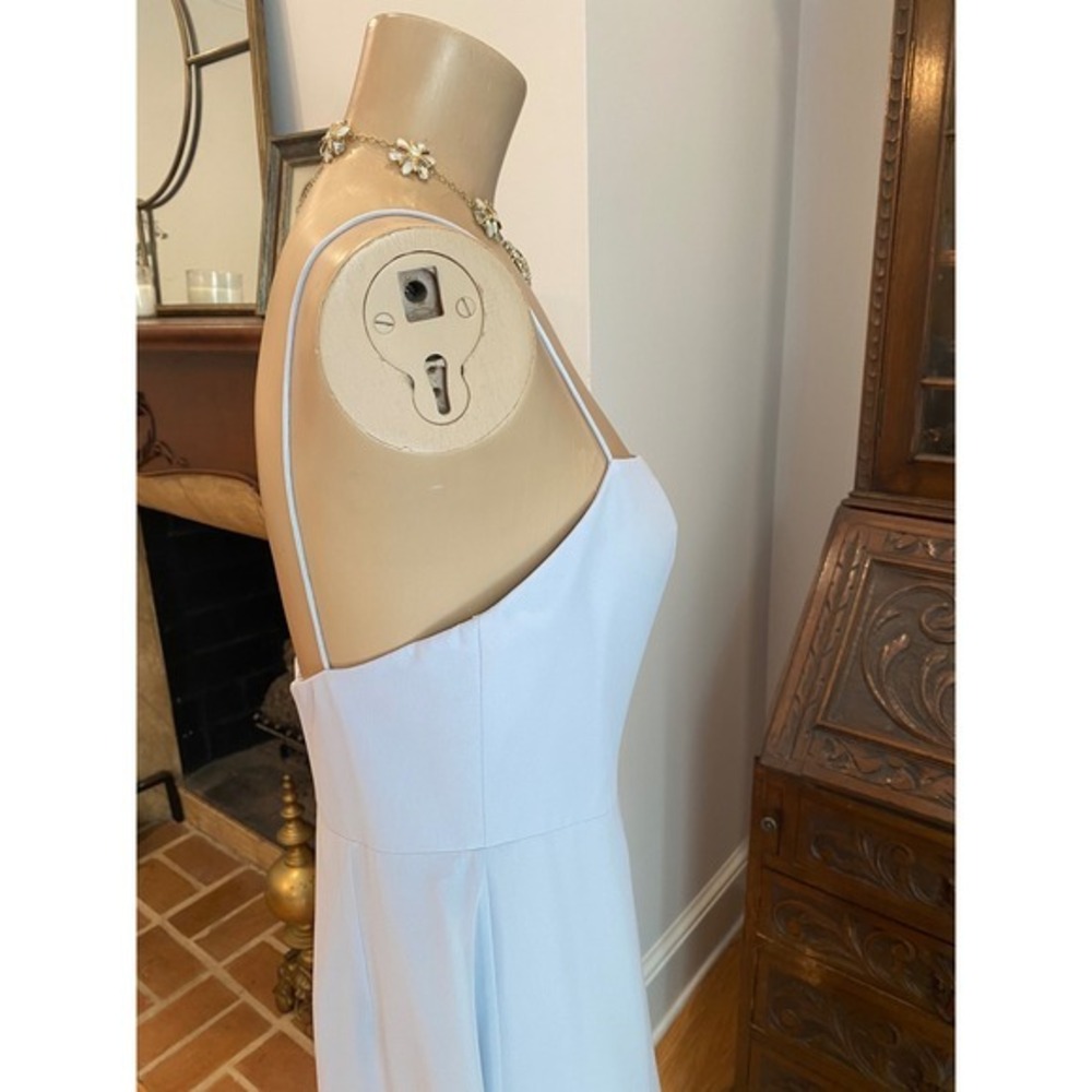 Jenny Yoo Collection Light Blue Square Neck Spaghetti Strap Maxi Gown Dress 10 - Picture 8 of 13